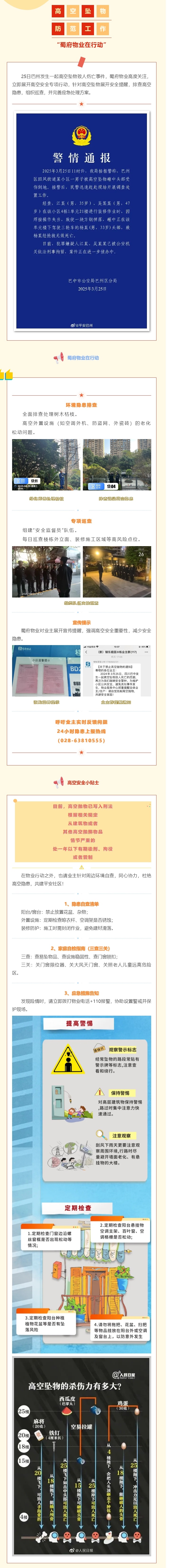 高空墜物防范工作——蜀府物業(yè)在行動(dòng)！